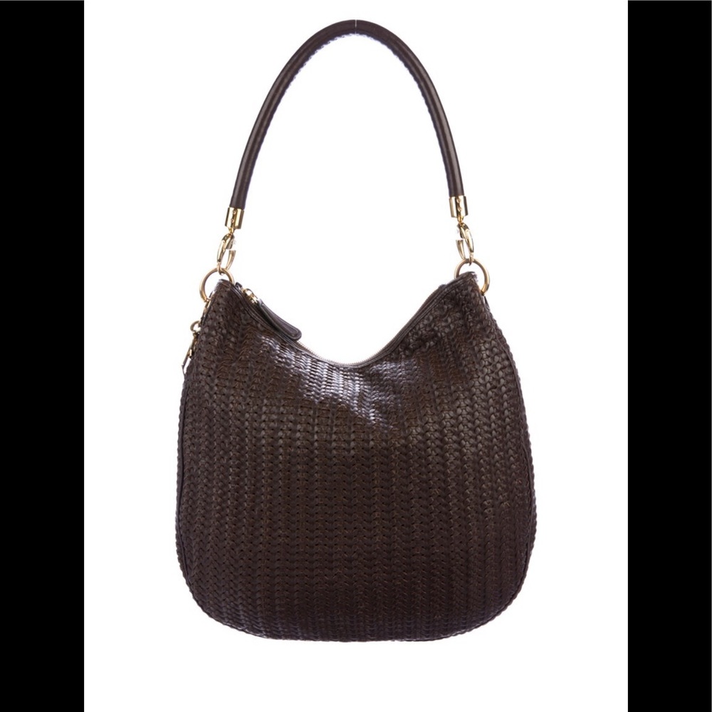 Christian Dior Brown Weave Hobo Bag